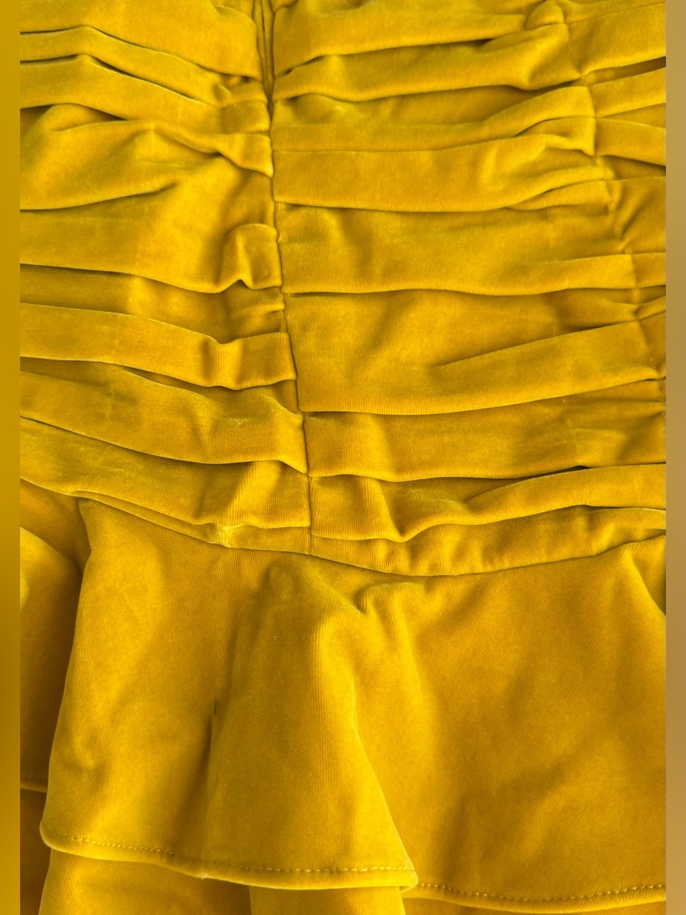 Mustard Yellow Ruffle Mini Skirt - Picture 2 of 3